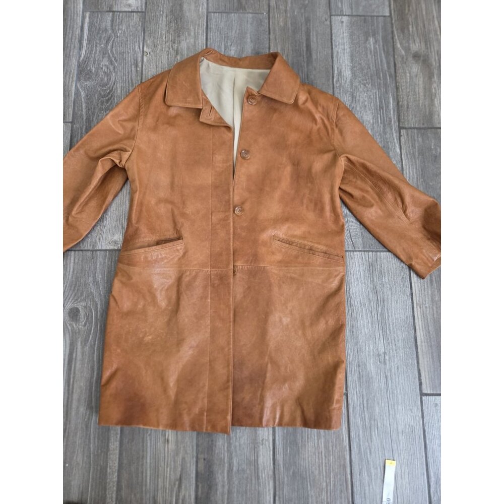 Rohi Restoration Korean Brand Lambskin Midi Jacket W/ Silk Lining Sz M. Caramel